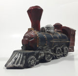 Vintage Train Engine Locomotive Cast Iron Coin Bank 8" Long