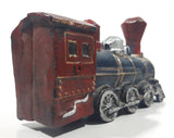 Vintage Train Engine Locomotive Cast Iron Coin Bank 8" Long