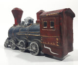 Vintage Train Engine Locomotive Cast Iron Coin Bank 8" Long