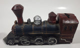 Vintage Train Engine Locomotive Cast Iron Coin Bank 8" Long