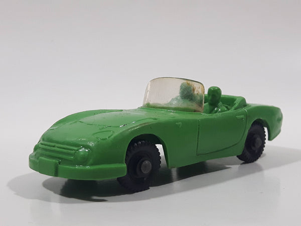 Vintage Tomte Laerdal Stavangar Norway Convertible Green Rubber Die Cast Toy Car Vehicle 4" Long
