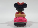 Vintage Tomy Walt Disney Production No. PD-6 Minnie Mouse VW Volkswagen Beetle Convertible Hot Pink Die Cast Metal Toy Car Construction Vehicle