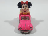 Vintage Tomy Walt Disney Production No. PD-6 Minnie Mouse VW Volkswagen Beetle Convertible Hot Pink Die Cast Metal Toy Car Construction Vehicle