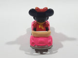 Vintage Tomy Walt Disney Production No. PD-6 Minnie Mouse VW Volkswagen Beetle Convertible Hot Pink Die Cast Metal Toy Car Construction Vehicle
