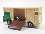 Vintage 1977 Lesney Matchbox Superfast No. 40 Bedford Horse Box Truck Green and Beige Die Cast Toy Car Vehicle