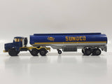 Rare Vintage Majorette Super Movers Semi Tractor Truck and Tanker Trailer Sunoco Blue and Yellow 1/60 Scale Die Cast Toy Car Vehicle