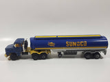 Rare Vintage Majorette Super Movers Semi Tractor Truck and Tanker Trailer Sunoco Blue and Yellow 1/60 Scale Die Cast Toy Car Vehicle