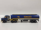 Rare Vintage Majorette Super Movers Semi Tractor Truck and Tanker Trailer Sunoco Blue and Yellow 1/60 Scale Die Cast Toy Car Vehicle