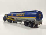 Rare Vintage Majorette Super Movers Semi Tractor Truck and Tanker Trailer Sunoco Blue and Yellow 1/60 Scale Die Cast Toy Car Vehicle