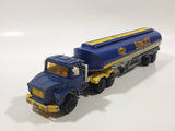 Rare Vintage Majorette Super Movers Semi Tractor Truck and Tanker Trailer Sunoco Blue and Yellow 1/60 Scale Die Cast Toy Car Vehicle