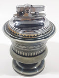 Vintage Wade Irish Porcelain Shamrock Themed Pedestal Blue Green Glaze Porcelain Table Top Lighter Made in Ireland