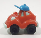 Kinder Surprise Orange and Blue Snap Together Plastic Toy Car Vehicle Wearing a Hat