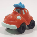Kinder Surprise Orange and Blue Snap Together Plastic Toy Car Vehicle Wearing a Hat