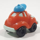 Kinder Surprise Orange and Blue Snap Together Plastic Toy Car Vehicle Wearing a Hat
