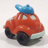 Kinder Surprise Orange and Blue Snap Together Plastic Toy Car Vehicle Wearing a Hat