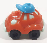 Kinder Surprise Orange and Blue Snap Together Plastic Toy Car Vehicle Wearing a Hat