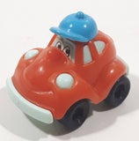 Kinder Surprise Orange and Blue Snap Together Plastic Toy Car Vehicle Wearing a Hat