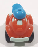 Kinder Surprise Orange and Blue Snap Together Plastic Toy Car Vehicle Wearing a Hat