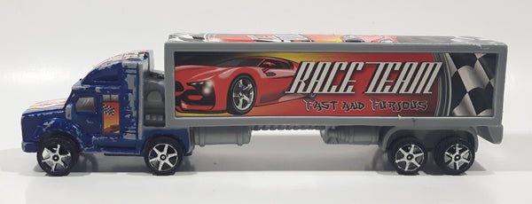 Semi Tractor Truck and Trailer Fast and Furious Race Team 9" Long Plastic Toy Car Vehicle