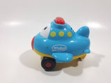 Win Fun Light Up Blue Stubby Airplane 3 3/8" Long Plastic Toy Aircraft