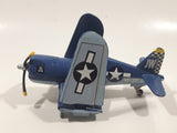 Disney Pixar Planes Skipper VF-17 Airplane Dark Blue 5" Long Die Cast Toy Aircraft with Folding Wings