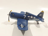 Disney Pixar Planes Skipper VF-17 Airplane Dark Blue 5" Long Die Cast Toy Aircraft with Folding Wings