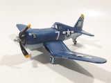 Disney Pixar Planes Skipper VF-17 Airplane Dark Blue 5" Long Die Cast Toy Aircraft with Folding Wings