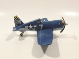 Disney Pixar Planes Skipper VF-17 Airplane Dark Blue 5" Long Die Cast Toy Aircraft with Folding Wings