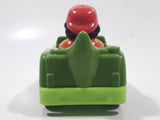 2013 Mattel Fisher Price Little People Wheelies Black Hair Red Cap Boy Orange Clothes Green Gator Plastic Toy Car Vehicle