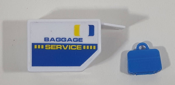 Fast Lane Baggage Service Luggage Trolley Truck Container White Plastic Die Cast Toy Car Vehicle with Blue Suitcase