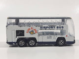 Airport Bus Fun Plane 24 Hour Service White Die Cast Toy Car Vehicle