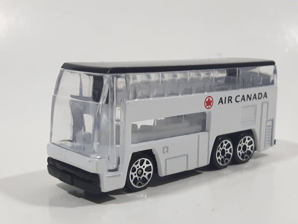 RealToy Air Canada Shuttle Double Decker Bus White Die Cast Toy Car Vehicle