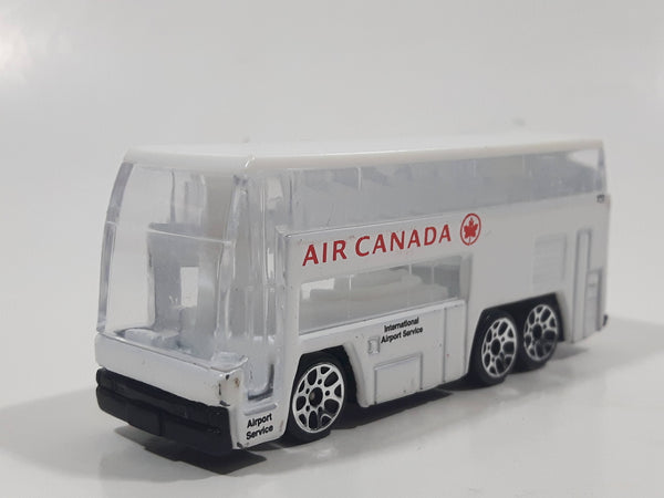 RealToy Air Canada Shuttle Double Decker Bus White Die Cast Toy Car Vehicle