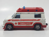 Vintage Majorette Ambulance White and Red 1/36 Scale Die Cast Toy Car Vehicle