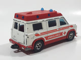 Vintage Majorette Ambulance White and Red 1/36 Scale Die Cast Toy Car Vehicle