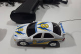 2002 Micro RC #8 White and #22 Blue Plastic Toy Car Remote Control Vehicles Set of 2 Cars and 2 Controllers