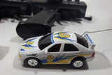 2002 Micro RC #8 White and #22 Blue Plastic Toy Car Remote Control Vehicles Set of 2 Cars and 2 Controllers