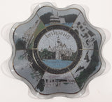 Vintage Disneyland Exclusive Walt Disney Productions Sleeping Beauty's Castle 7 1/2" Diameter Blue Waved Edge Glass Candy Dish / Ash Tray