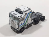 Vintage 1981 Yatming No. 1404 JRI Univ Studios Kenworth K100 COE Aerodyne 108 Semi Tractor Truck White Die Cast Toy Car Vehicle
