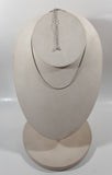 Silver Tone Tube Chain Metal 15" Long Necklace