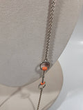 Western Orange and Gold Tone Themed Stirrup 38" Long Metal Chain Necklace