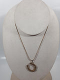 Western Horse Shoe 16" Long Gold Tone Metal Chain Necklace