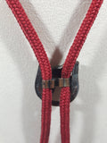 Western Horse Head in Horse Shoe Red Draw String Bolo Tie