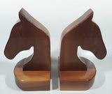 Western Horse Head Shaped Wooden Bookends 8 1/2" Tall
