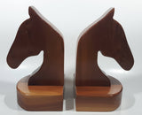 Western Horse Head Shaped Wooden Bookends 8 1/2" Tall