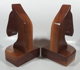 Western Horse Head Shaped Wooden Bookends 8 1/2" Tall