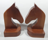 Western Horse Head Shaped Wooden Bookends 8 1/2" Tall