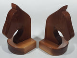 Western Horse Head Shaped Wooden Bookends 8 1/2" Tall