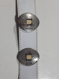 White Western Themed 35" Long Belt