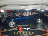 Burago Gold Collection Porsche 911 Turbo 1999 Dark Blue 1/18 Scale Die Cast Toy Car Vehicle New in Box